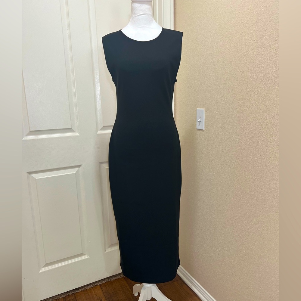 Zara Women's Open Back Fitted Dress - Size Medium - Black